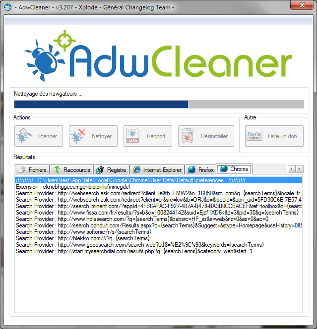 Desinstaller le Message PC Support et les Adwares Indésirables avec AdwCleaner